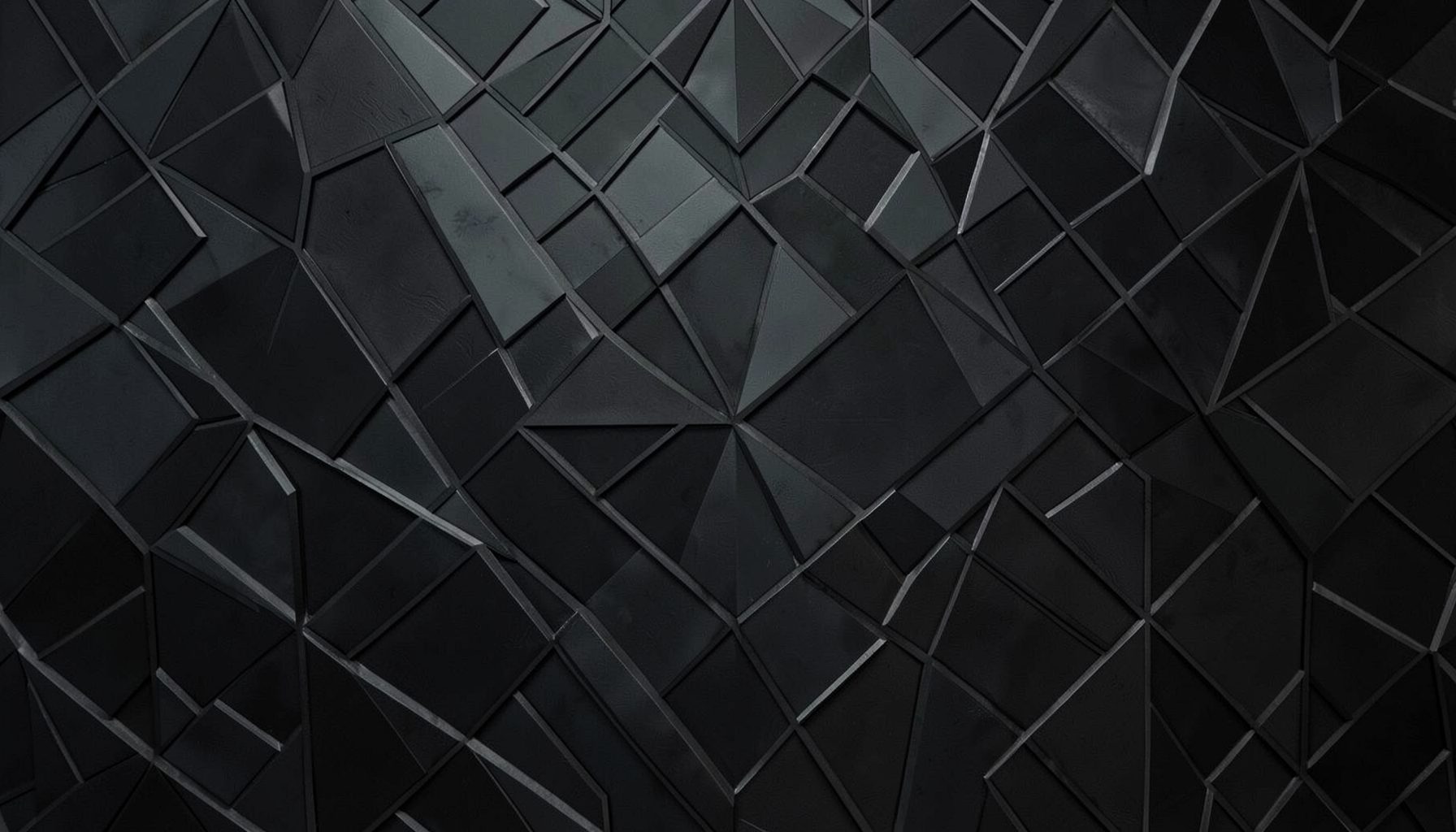 Abstract dark geometric pattern with subtle metallic sheen, deep charcoal and black tones